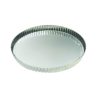 Tourtière ronde cannelée - fer blanc - fond fixe - Ø260/240 mm h25 mm