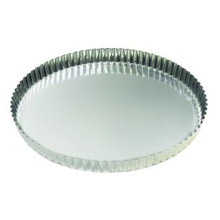 Tourtière ronde cannelée - fer blanc - fond fixe - Ø300/280 mm h26 mm