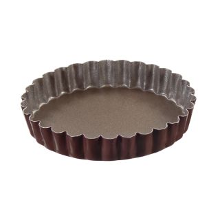 Boîte de 6 tartelettes rondes cannelées Ø120 mm - antiadhérent - fond fixe