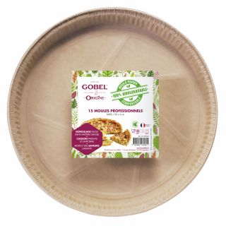 Pack 15 moules tarte 24,6 x 2,3 cm (papier professionnel biodégradable) Origine