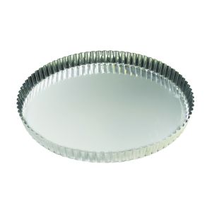 Tourtière ronde cannelée - fer blanc - fond fixe - Ø280/270 mm h25 mm