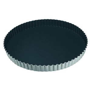 Tourtière ronde cannelée fond fixe Obsidian - Ø320 mm