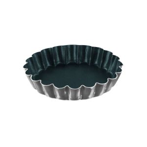 Boîte de 6 tartelettes rondes cannelées Obsidian - 100 mm