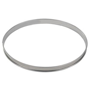 Cercle à tarte haut - inox - bords roulés - épaisseur 4/10ème - Ø320 mm h27 mm