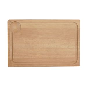 Planche en bois / 495 x 200 x 25 mm / avec rigole et réservoir à jus